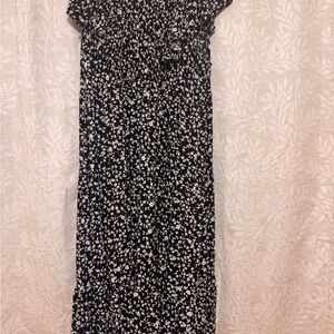 Old Navy Black and White Floral Midi Dress